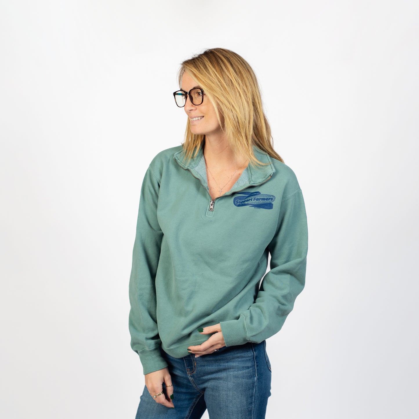 Retro Corn 'Support Farmers' Cypress 1/4 Zip - American Farm Company