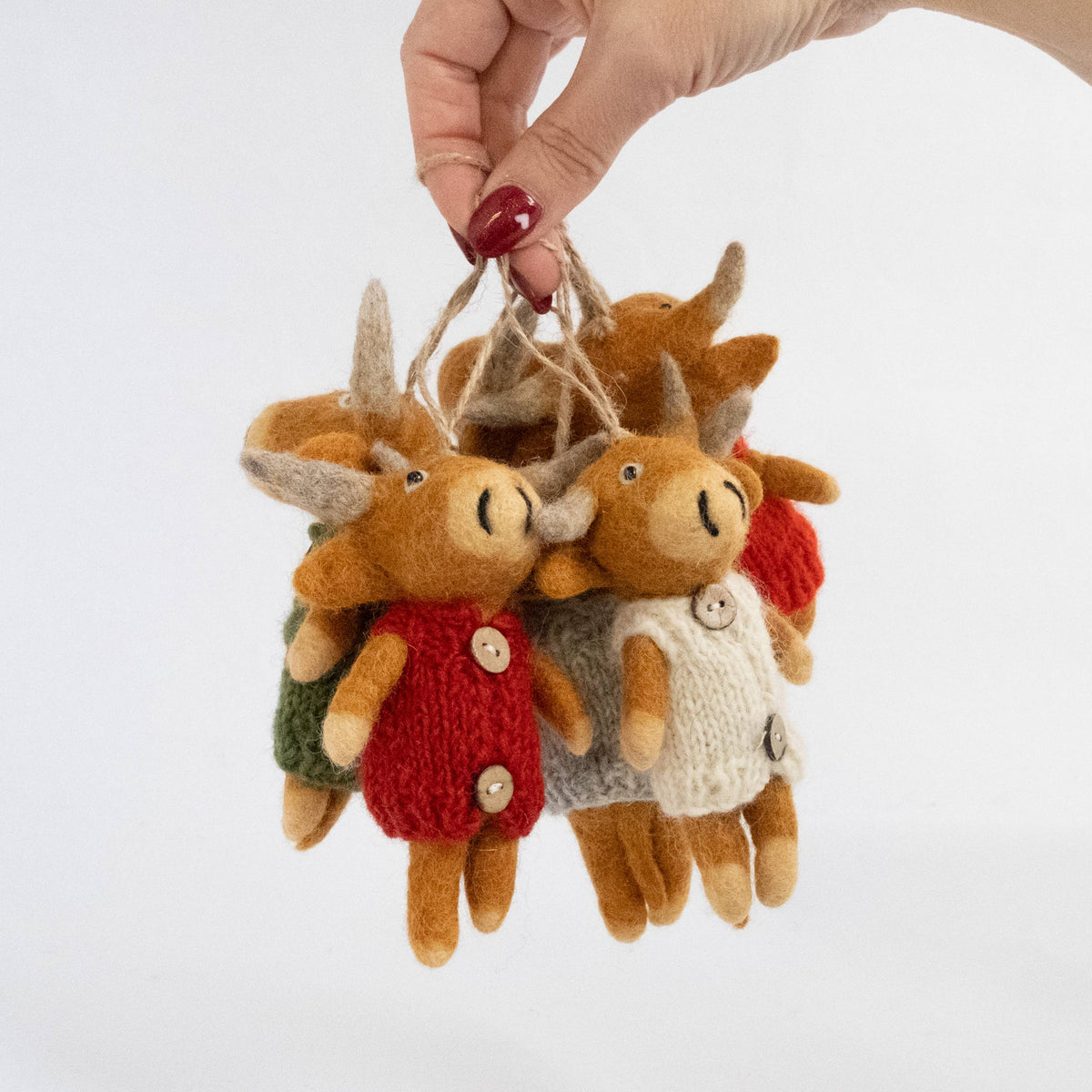 Highland Cow in Knit Sweater Ornament