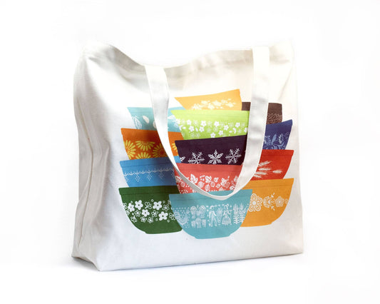 Large Vintage Bowls Tote Bag