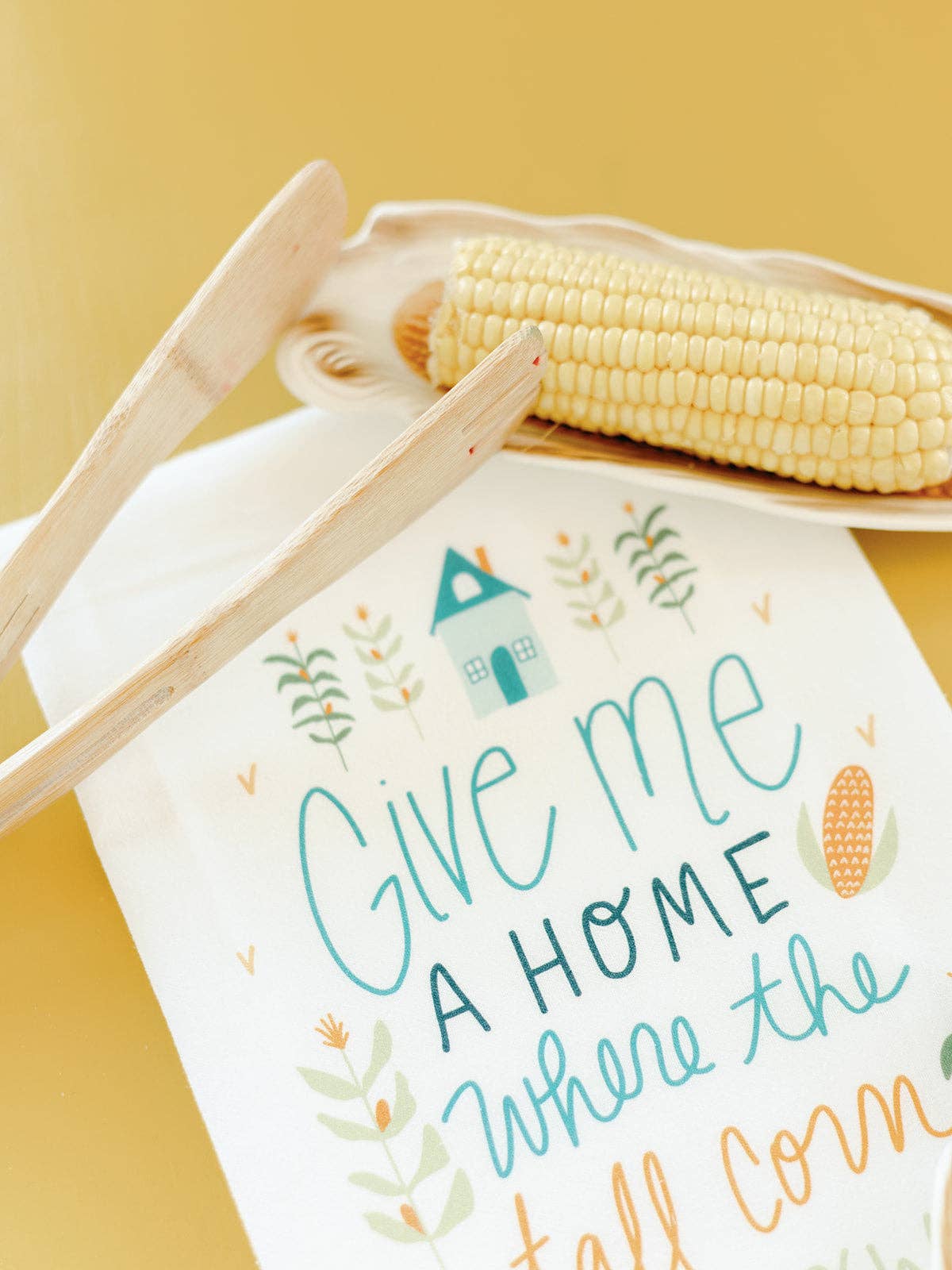 'Give Me A Home Where The Tall Corn Grows' Flour Sack Towel