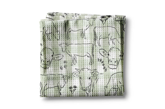 Dairy Cow Waffle Kitchen Towel