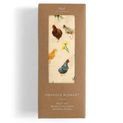 Chicken Meadows Baby Swaddle