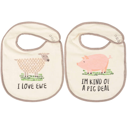 I Love Ewe Bib Set - American Farm Company