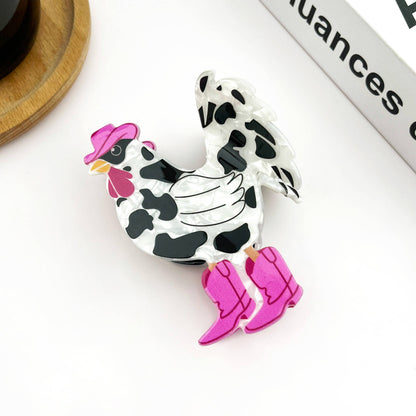 Chicken Denim Hair Clip