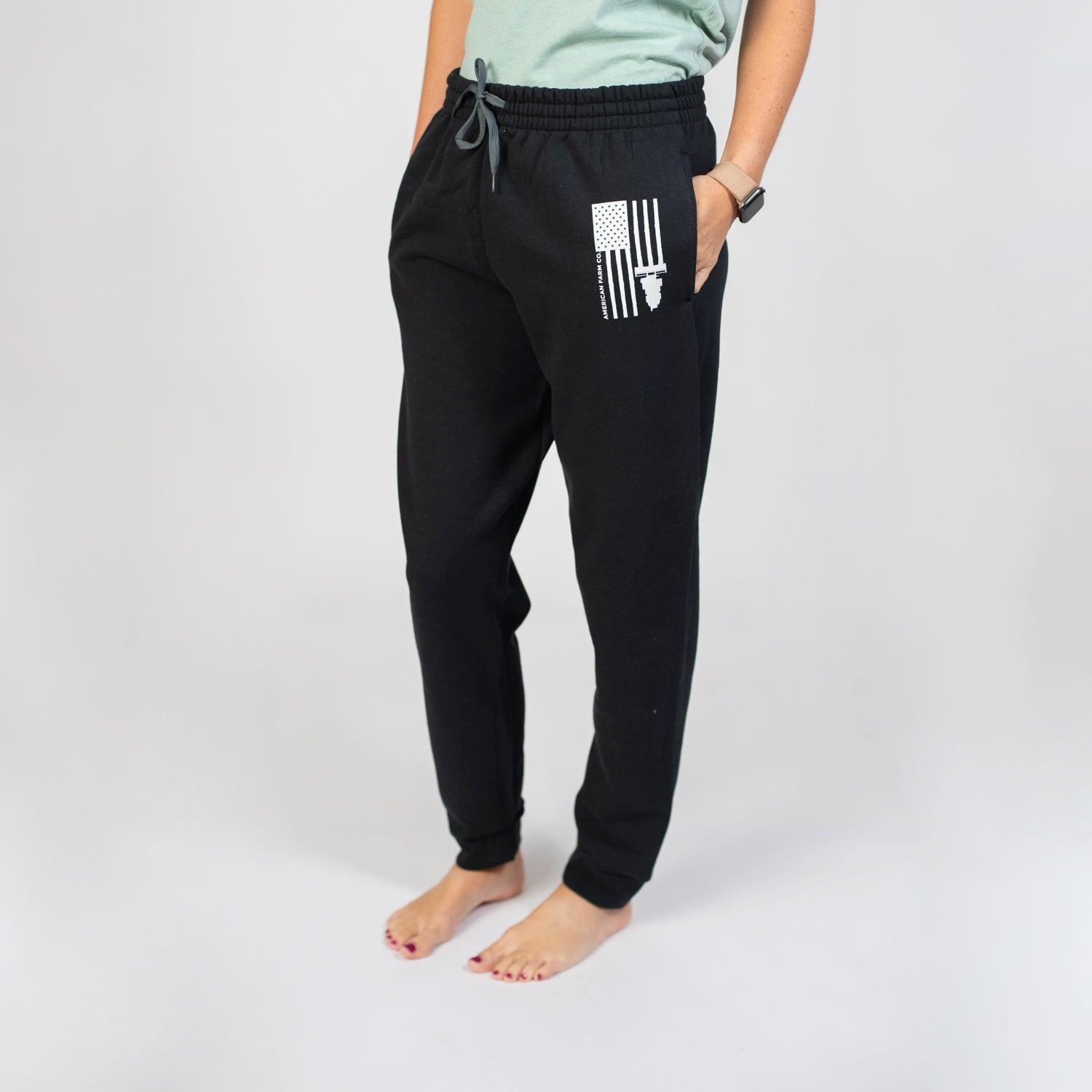 Harvest Flag Black Joggers - NEW - American Farm Company