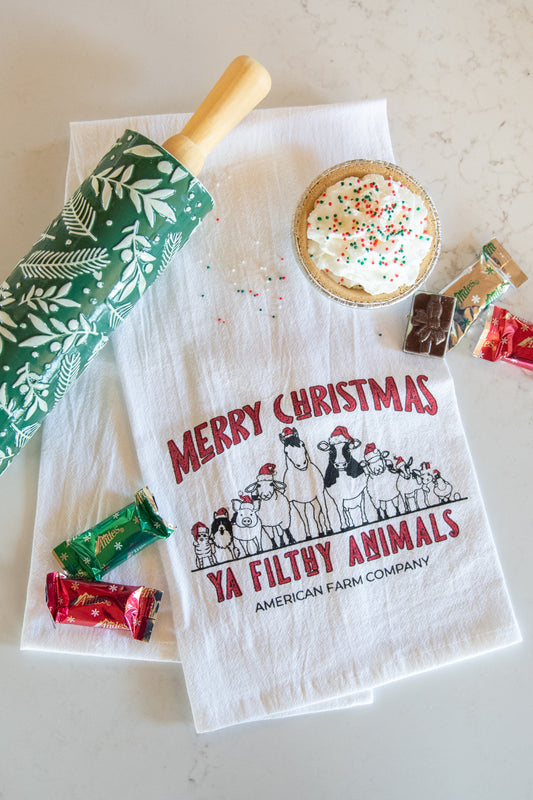 AFC 'Merry Christmas Ya Filthy Animals' Flour Sack Kitchen Towel