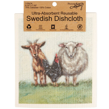 Farm Animal Swedish Dishcloth Set