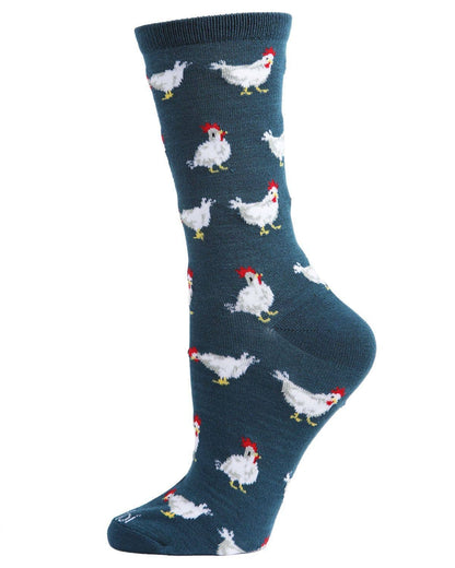 Chickens Bamboo Blend Crew Socks