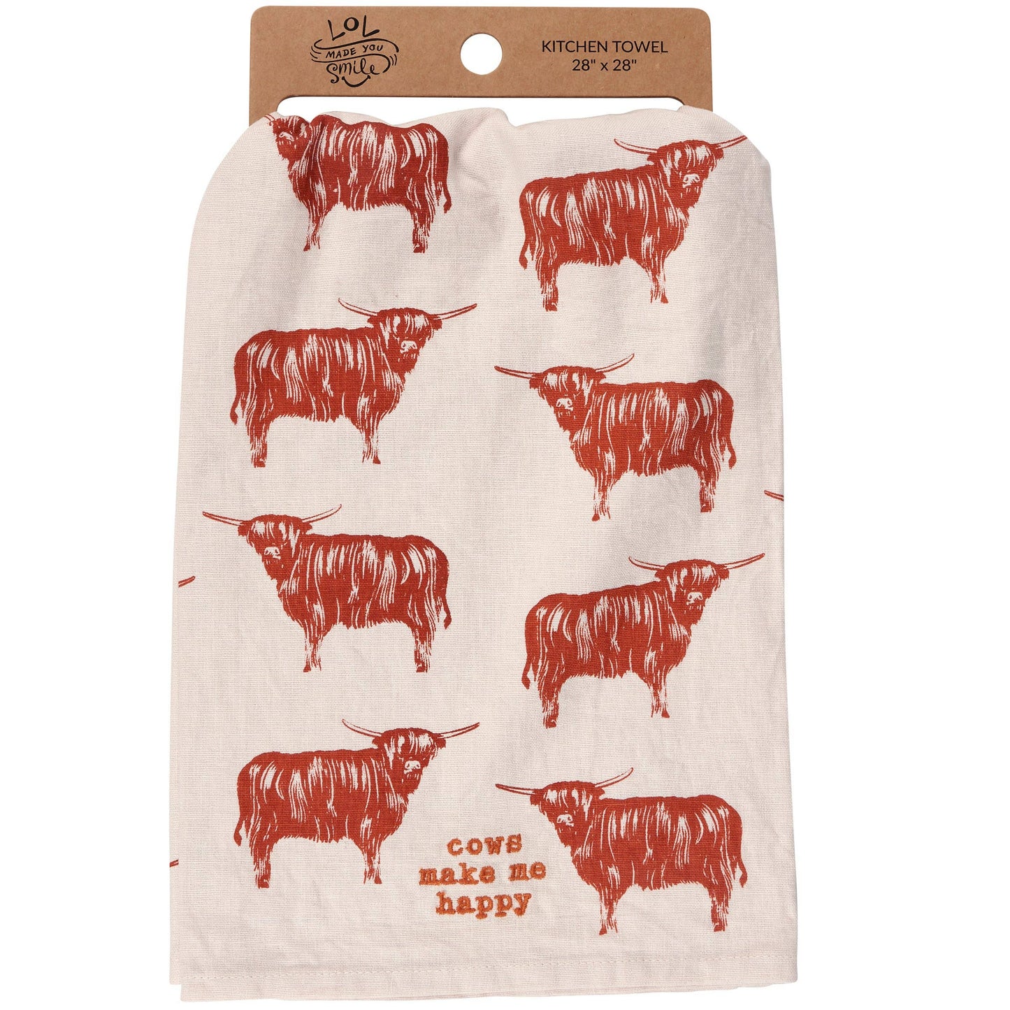 'Cows Make Me Happy' Kitchen Towel