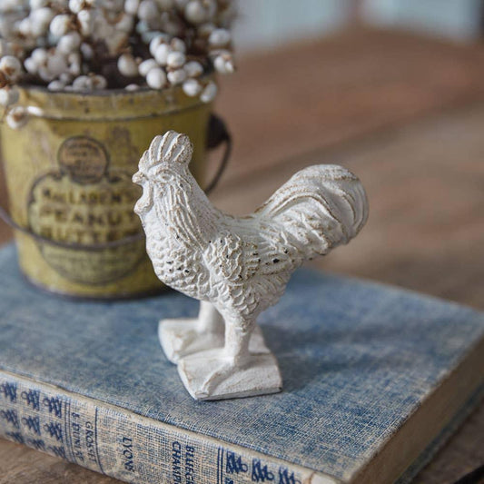 Cast Iron Rooster - Antique White - American Farm Company