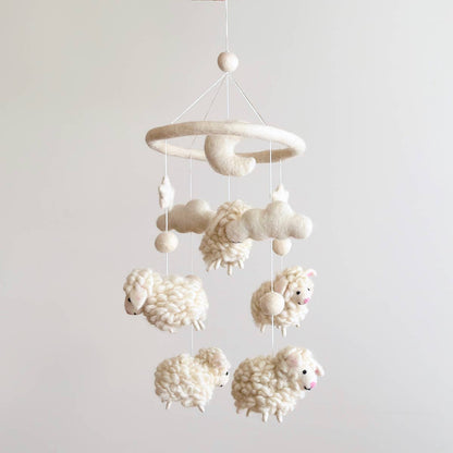 Sheep Felt Baby Mobile
