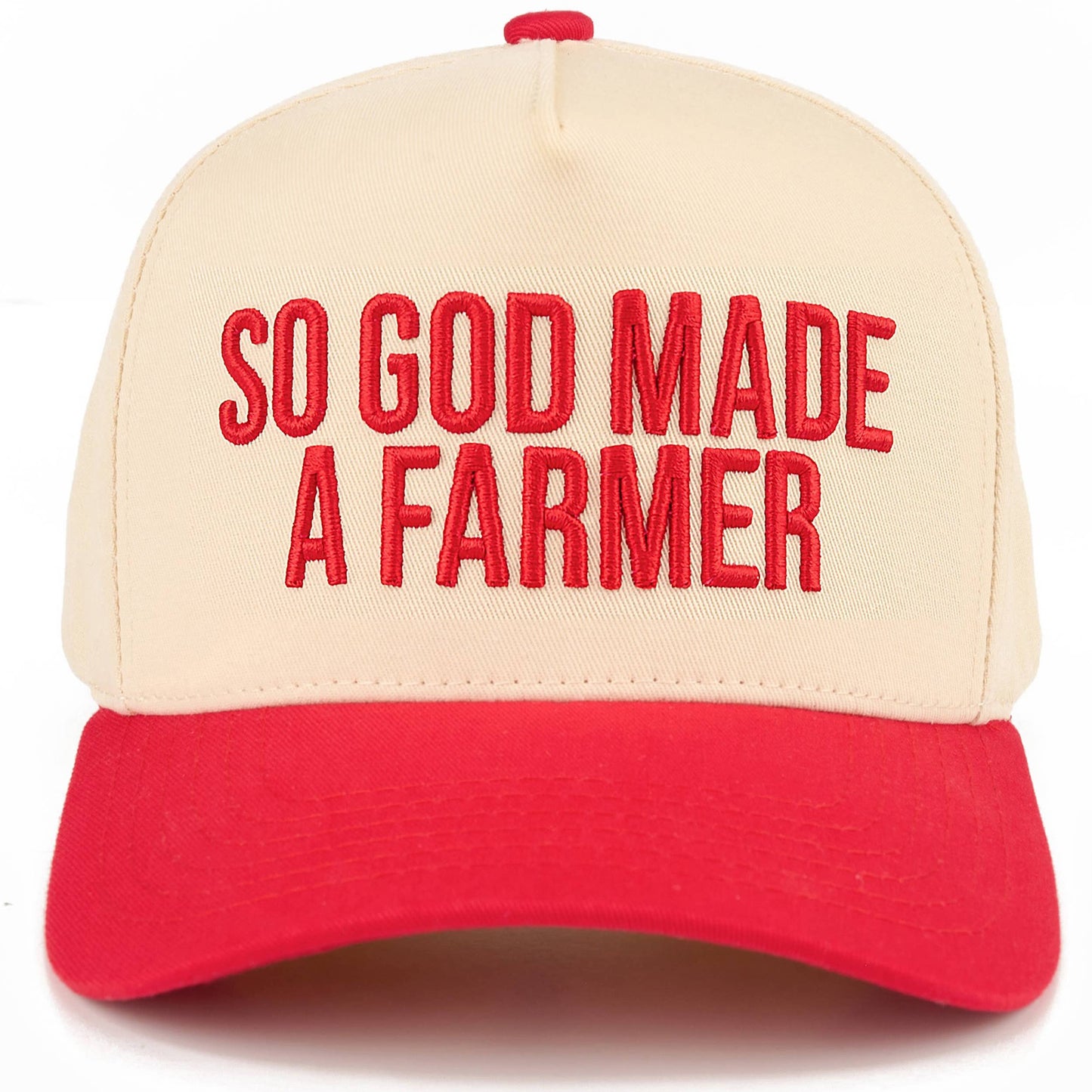 SO GOD MADE A FARMER Letter Two Tone Trucker Hat