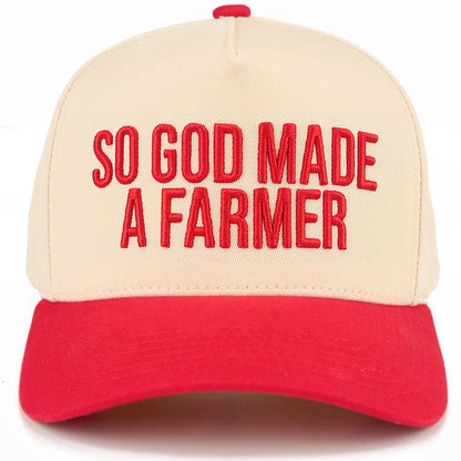 SO GOD MADE A FARMER Letter Two Tone Trucker Hat