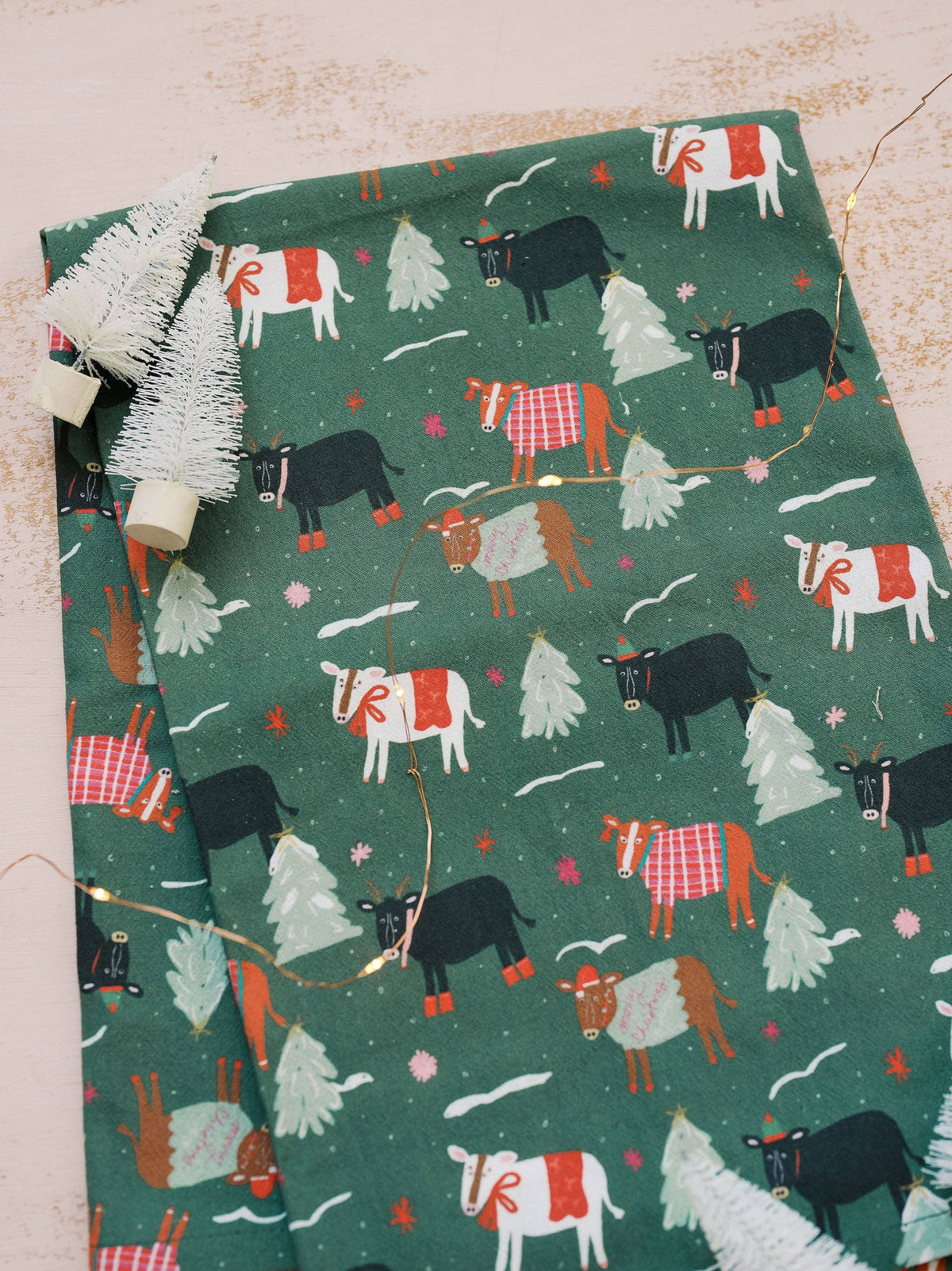 Christmas Cows Flour Sack Towel