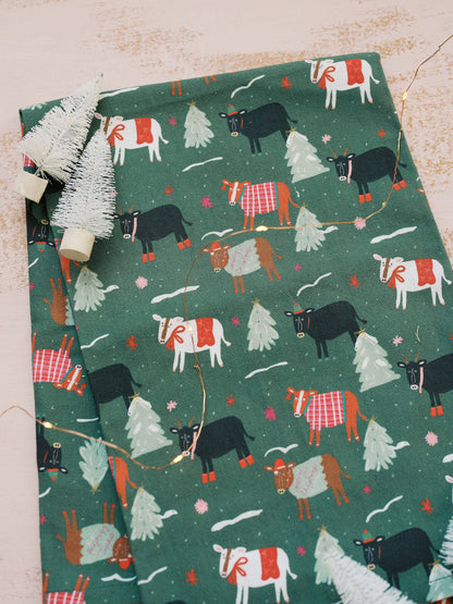 Christmas Cows Flour Sack Towel