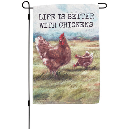 'Life Is Better With Chickens' Garden Flag