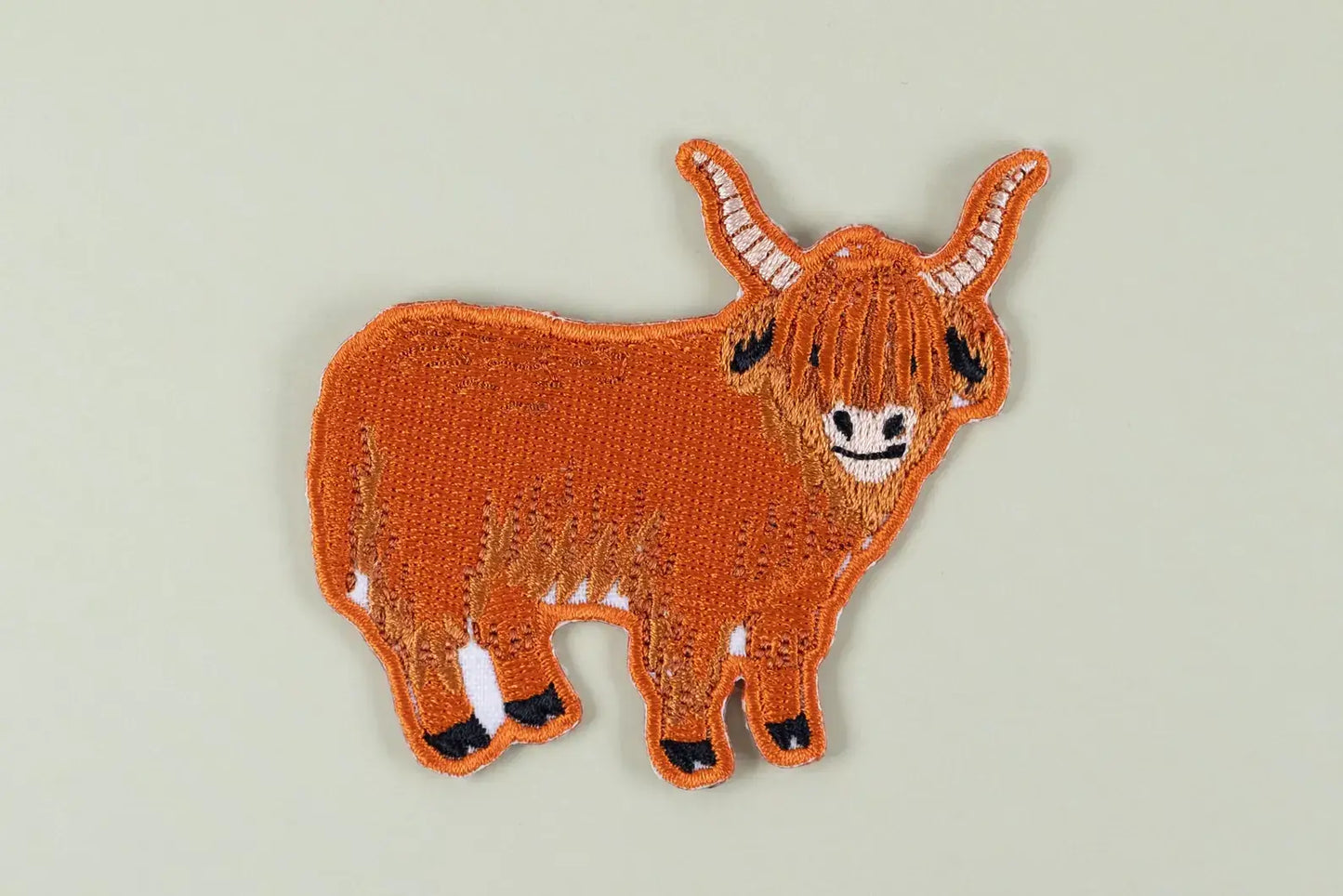Highland Cow Embroidered Iron-On Patch