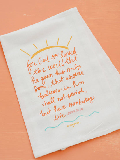 'For God So Loved' Flour Sack Towel