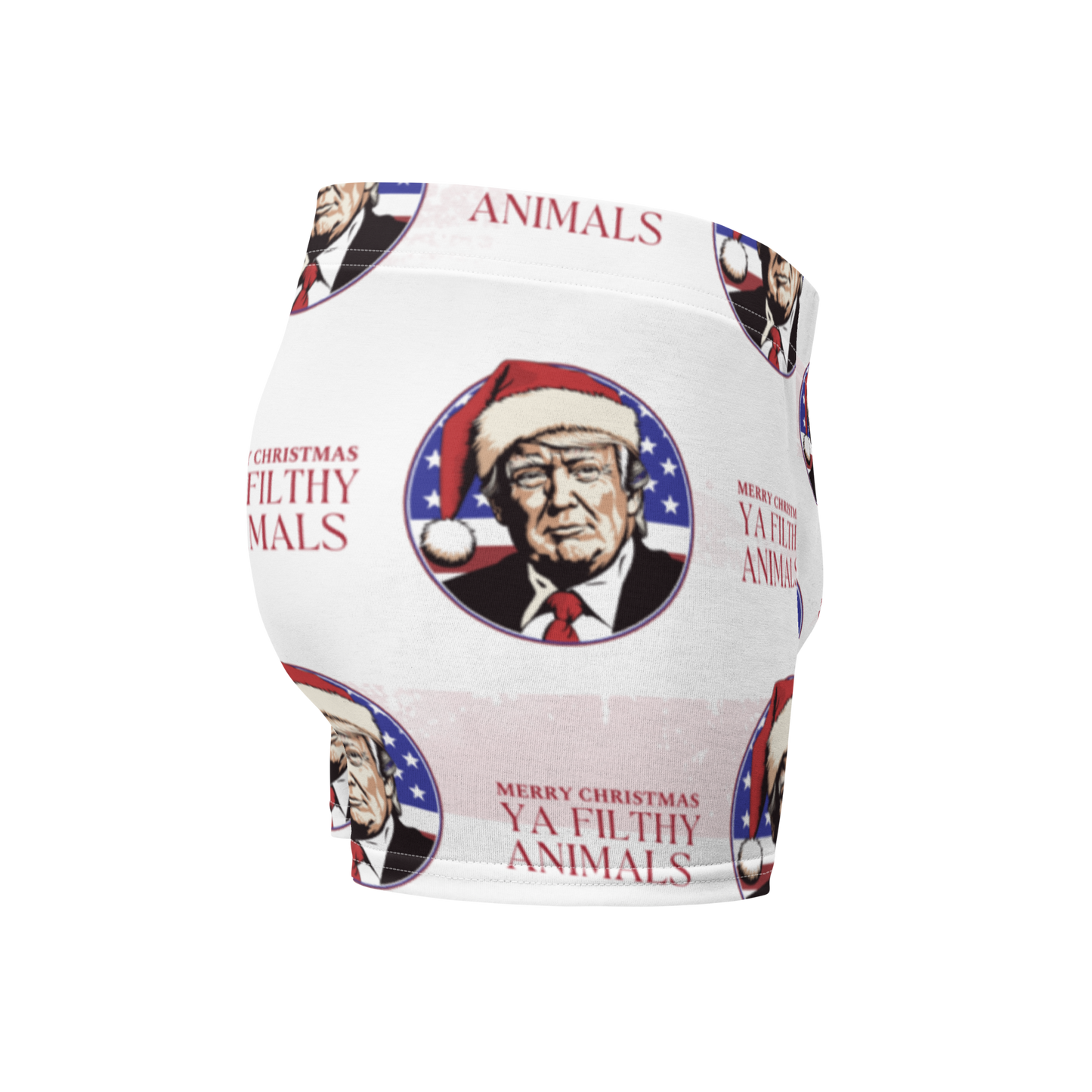 Merry Christmas Ya Filthy Animal Santa Trump Boxer Briefs