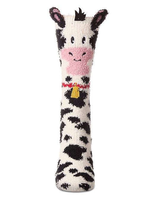 Cow Embellished Plush Socks