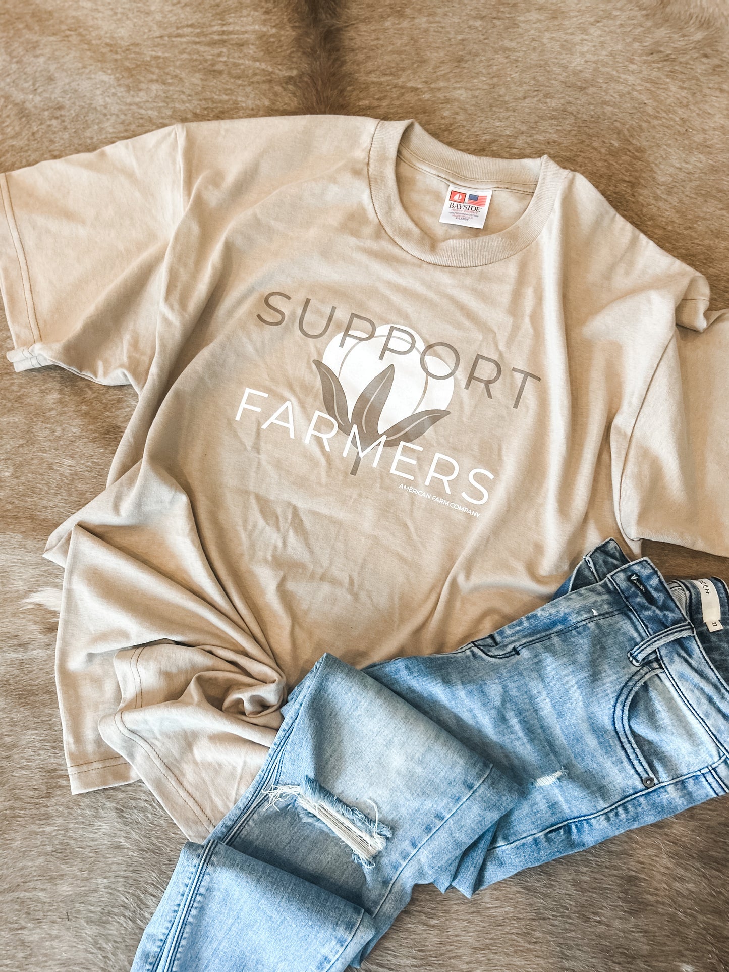 'Support Farmers' USA Cotton Tee (Made In America)