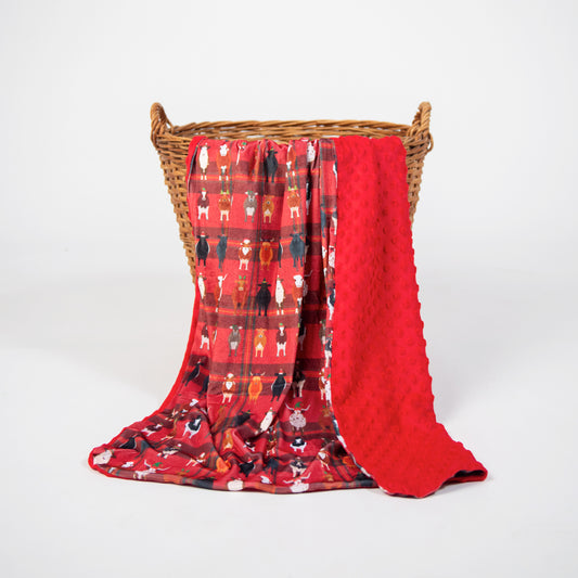 Christmas in Summertime Cow Minky Blanket