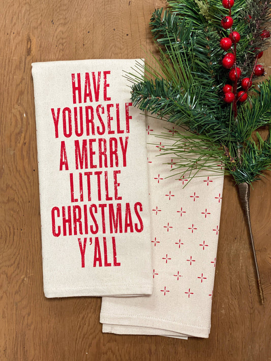 'Have Yourself a Merry Little Christmas Y'all' Kitchen Towel