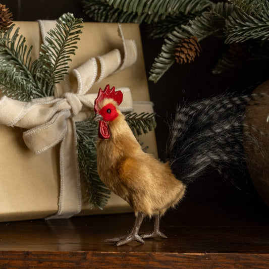 Standing Tan Rooster Figurine