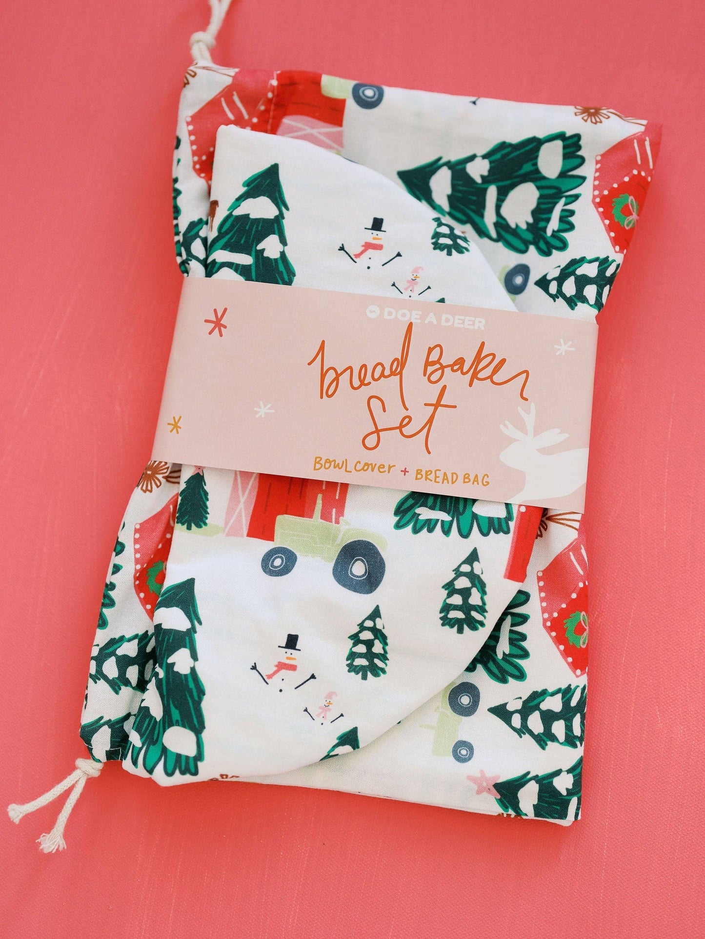 Festive Farm Holiday Bread Bag & Bowl Cover