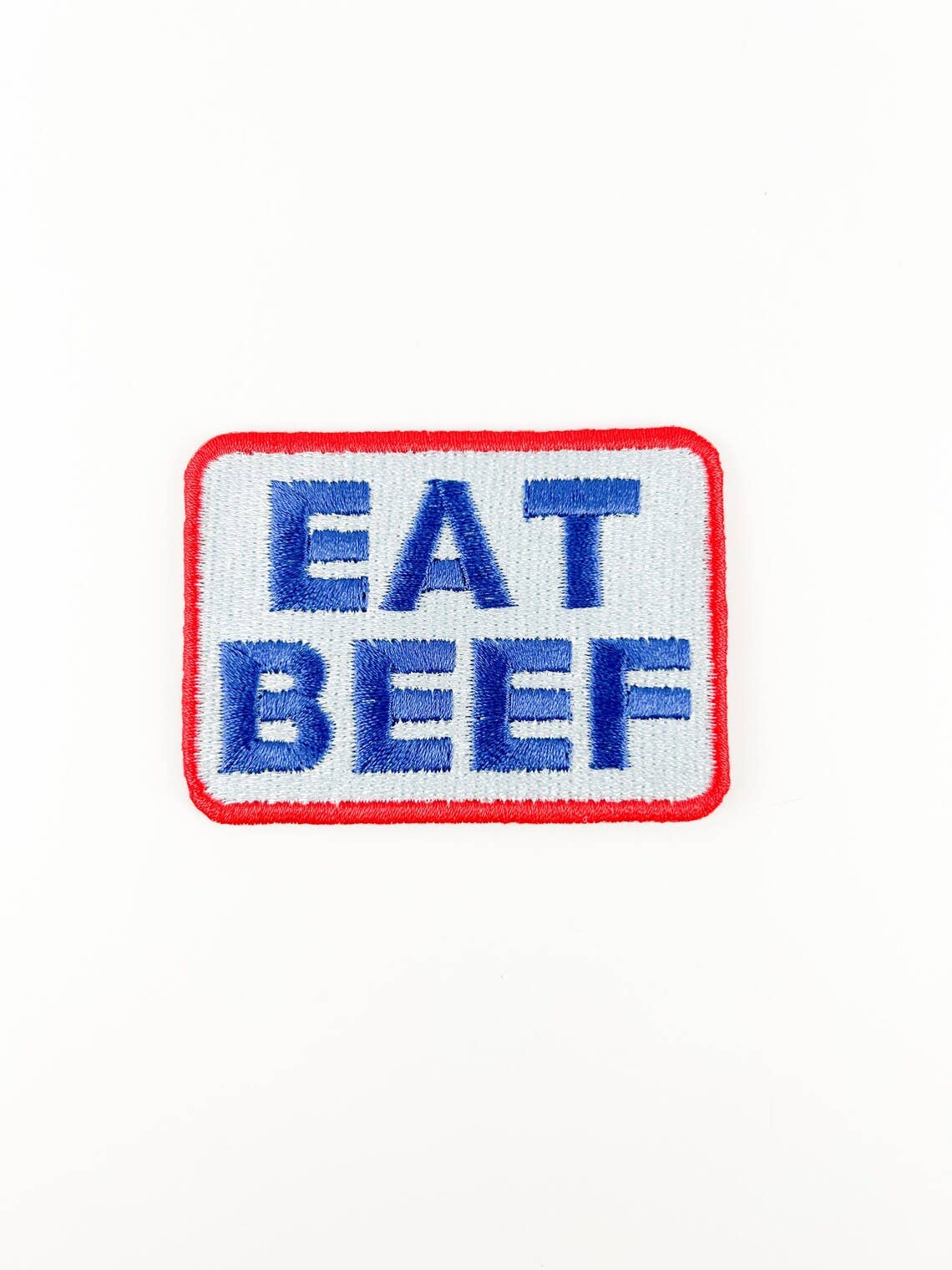 'Eat Beef' Embroidered Iron-On Patch