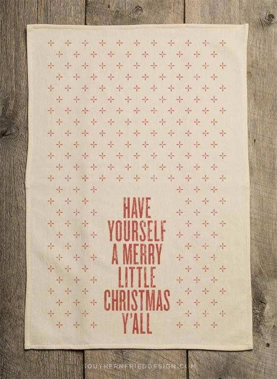'Have Yourself a Merry Little Christmas Y'all' Kitchen Towel