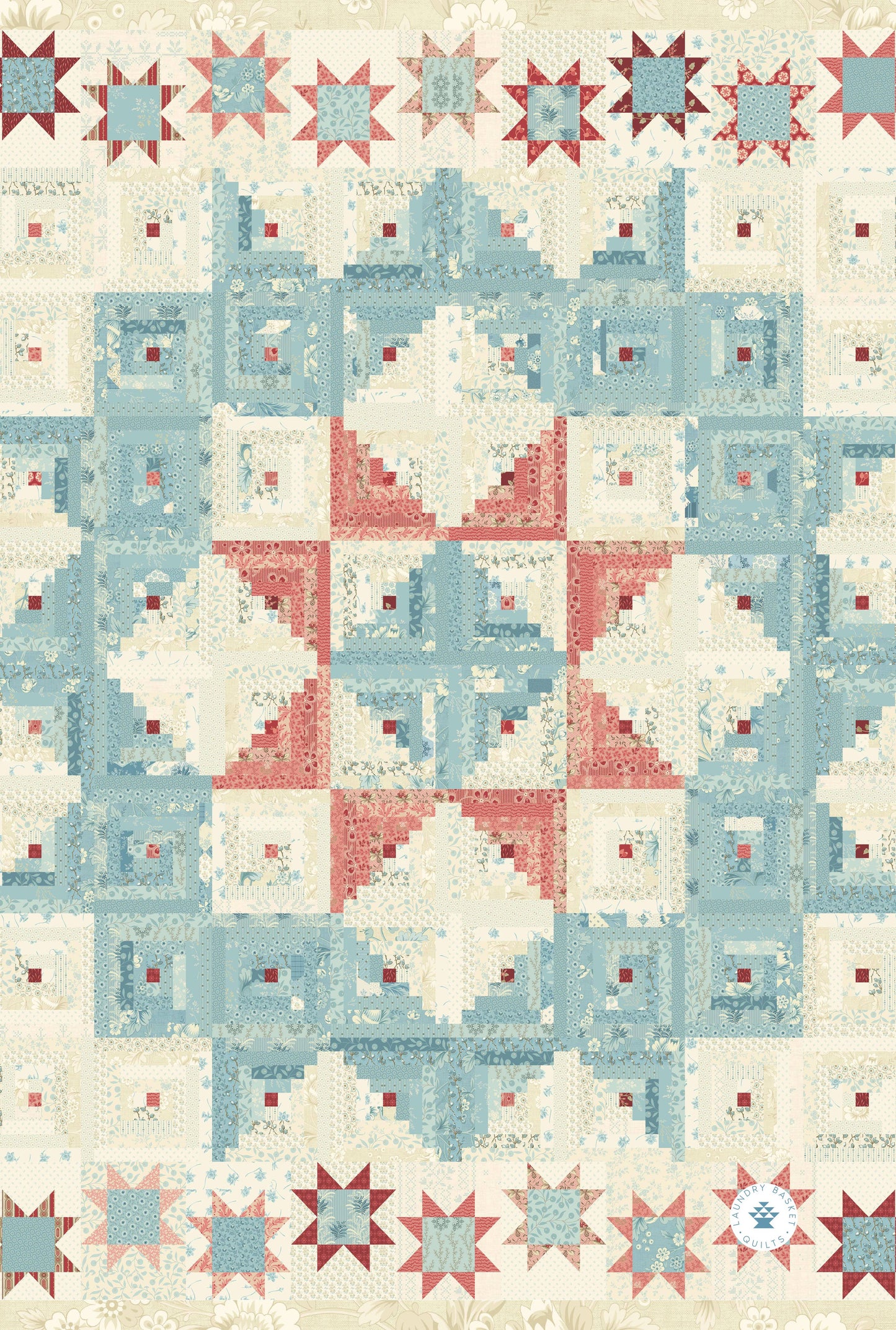 Patriotic Log Cabin Quilt Pattern Kitchen Towel