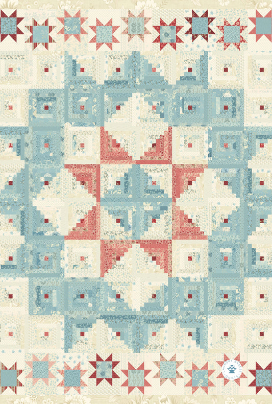Patriotic Log Cabin Quilt Pattern Kitchen Towel