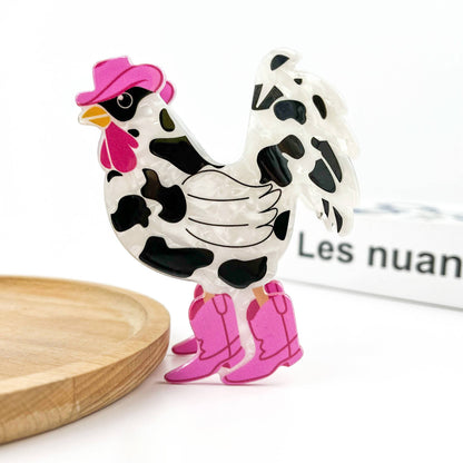 Chicken Denim Hair Clip