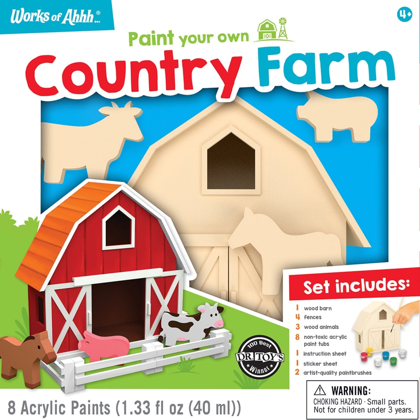 Country Farm Wooden Barn Craft & Paint Kit