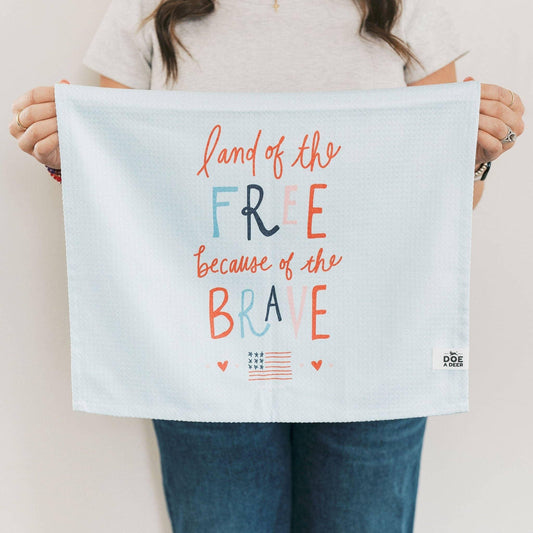 'Land of the Free' Fourth of July Waffle Towel