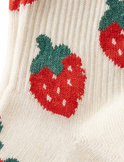 Strawberry Midi Calf Socks - Ladies