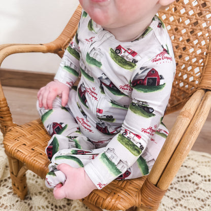 Watercolor Farm Baby Bamboo Pajamas