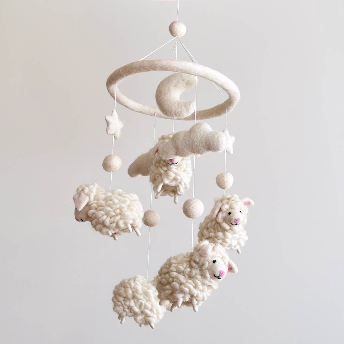 Sheep Felt Baby Mobile