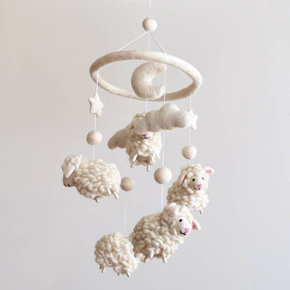 Sheep Felt Baby Mobile