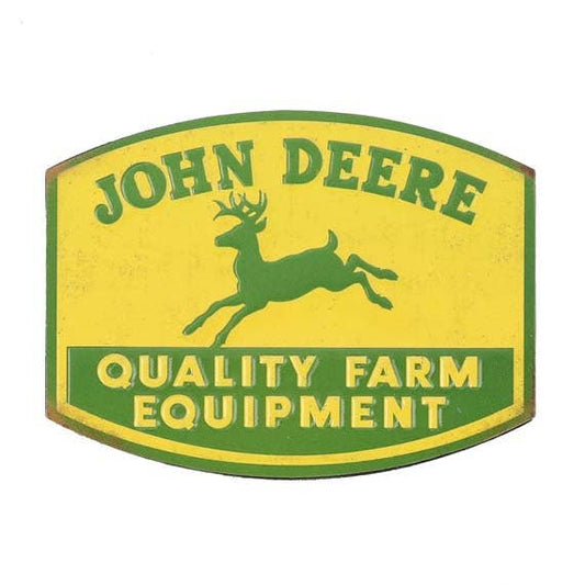 'John Deere Quality Farm Equipment' Embossed Metal Magnet
