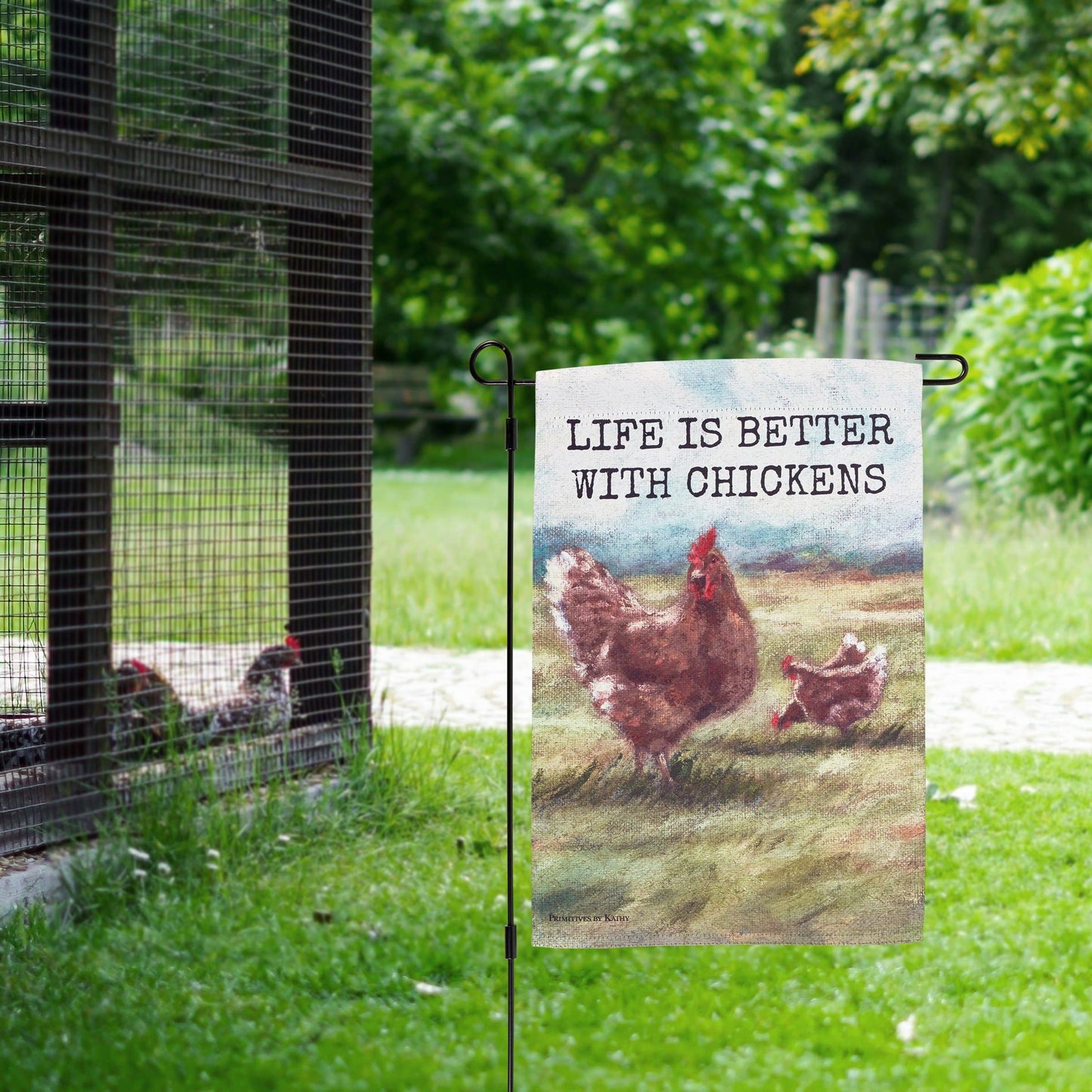 'Life Is Better With Chickens' Garden Flag