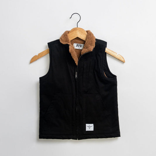 AFC Sherpa Lined Black Vest - Toddler/Youth - American Farm Company