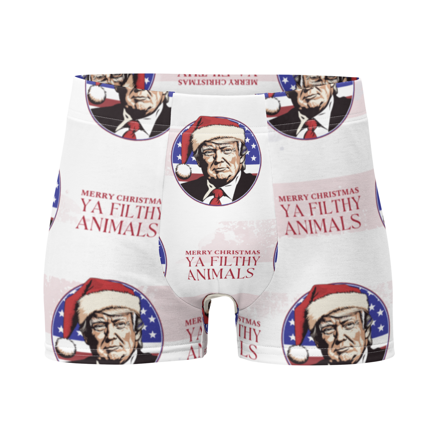 Merry Christmas Ya Filthy Animal Santa Trump Boxer Briefs