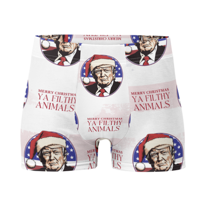 Merry Christmas Ya Filthy Animal Santa Trump Boxer Briefs