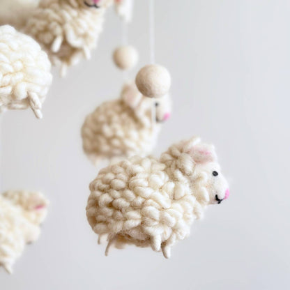 Sheep Felt Baby Mobile