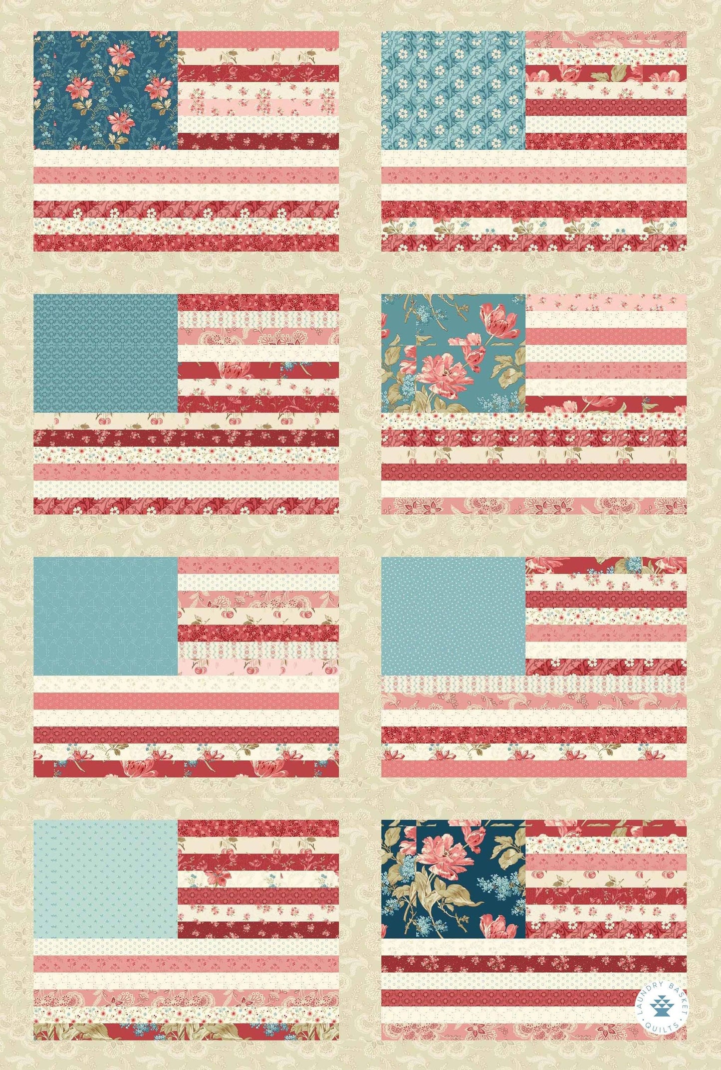 Quilted American Flag Kitchen Towel