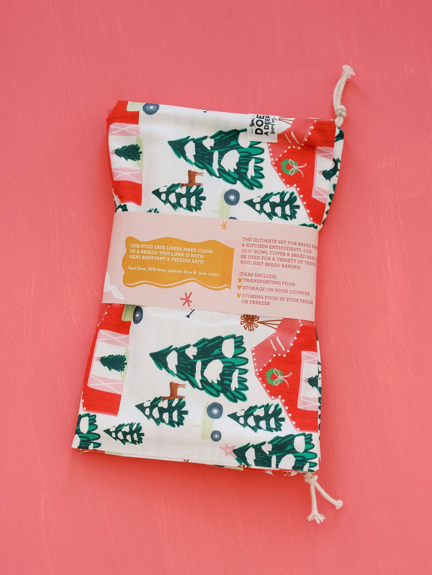 Festive Farm Holiday Bread Bag & Bowl Cover