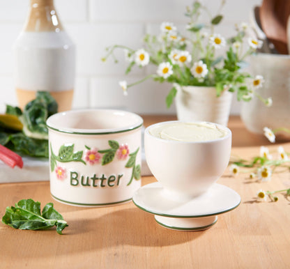 The Original Butter Bell® Crock - Raised Floral