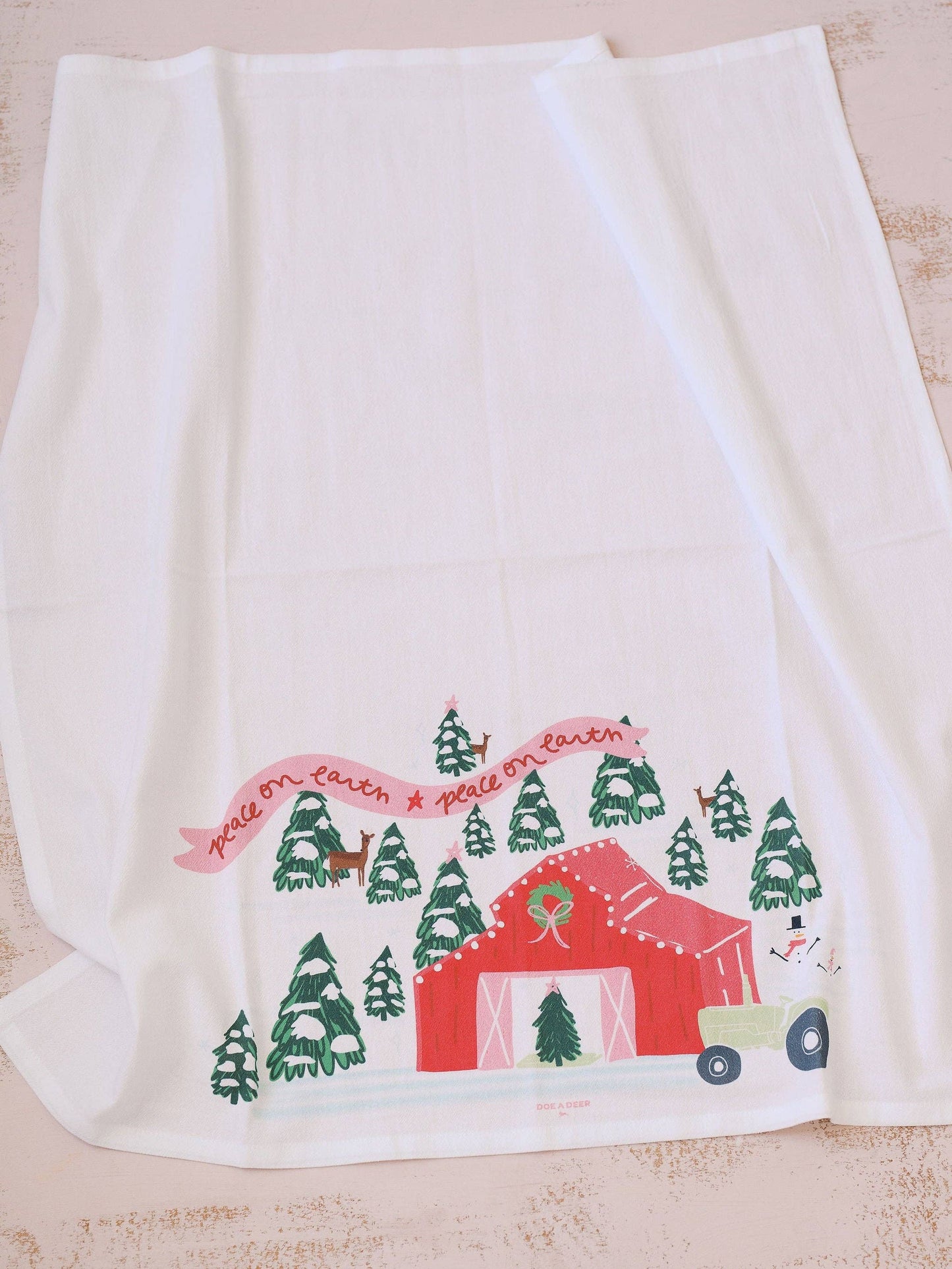 Peace on the Farm Holiday Flour Sack Towel
